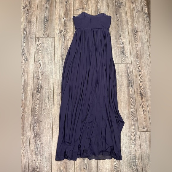 David’s Bridal Strapless Chiffon Dress – Plum, Size 6 (no waist band) - Picture 5 of 7